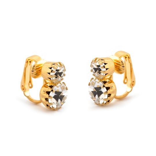 Double Crystal Clip-on Earrings