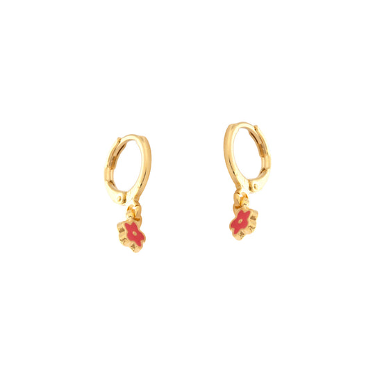 Red Flower Hoops
