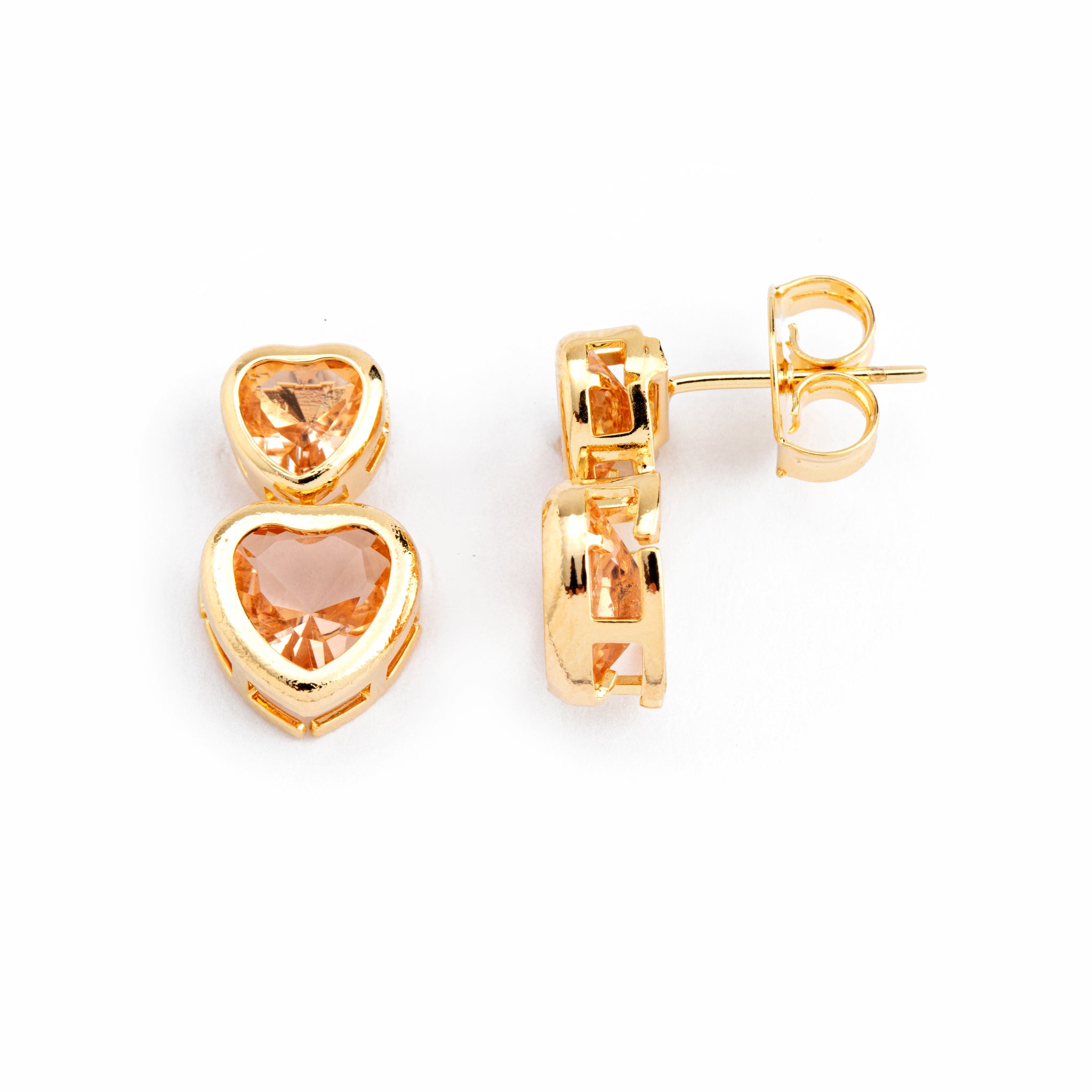 Double Heart Studs