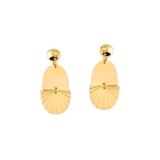 Gold Fan Earrings