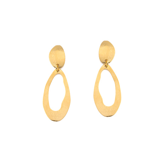 Gold Oval Earrings