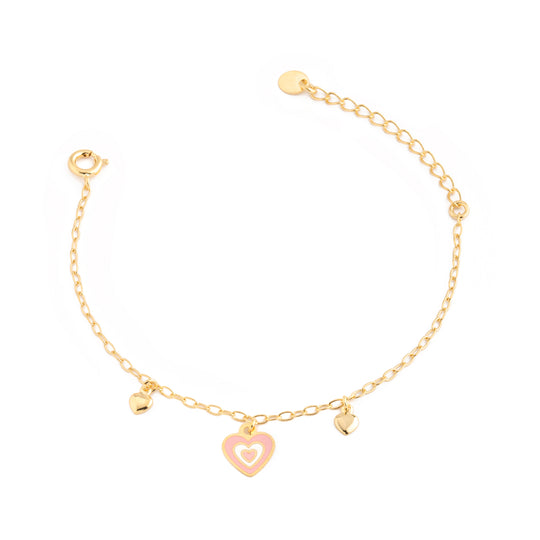 Pink Heart Charm Bracelet