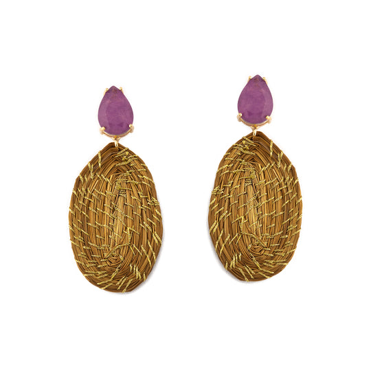 Amethyst Capim Dourado Earrings
