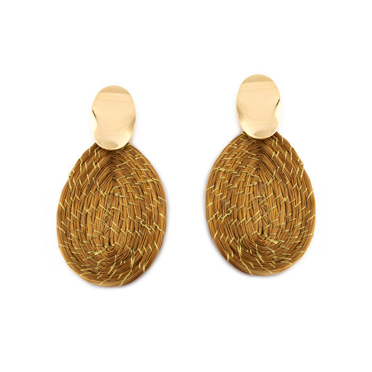 Oval Capim Dourado Earrings