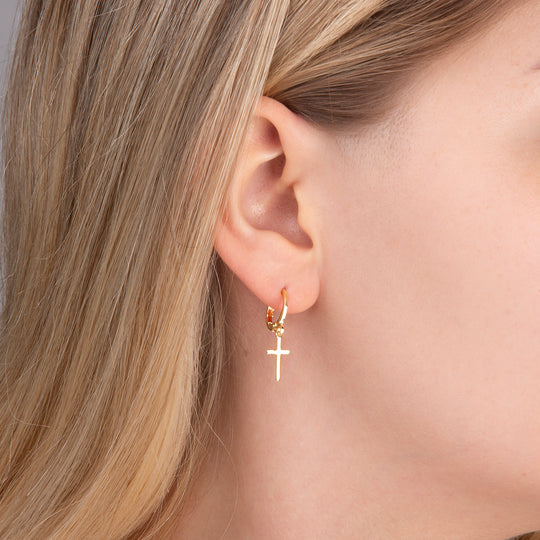 Cross Dangle Drop Earrings