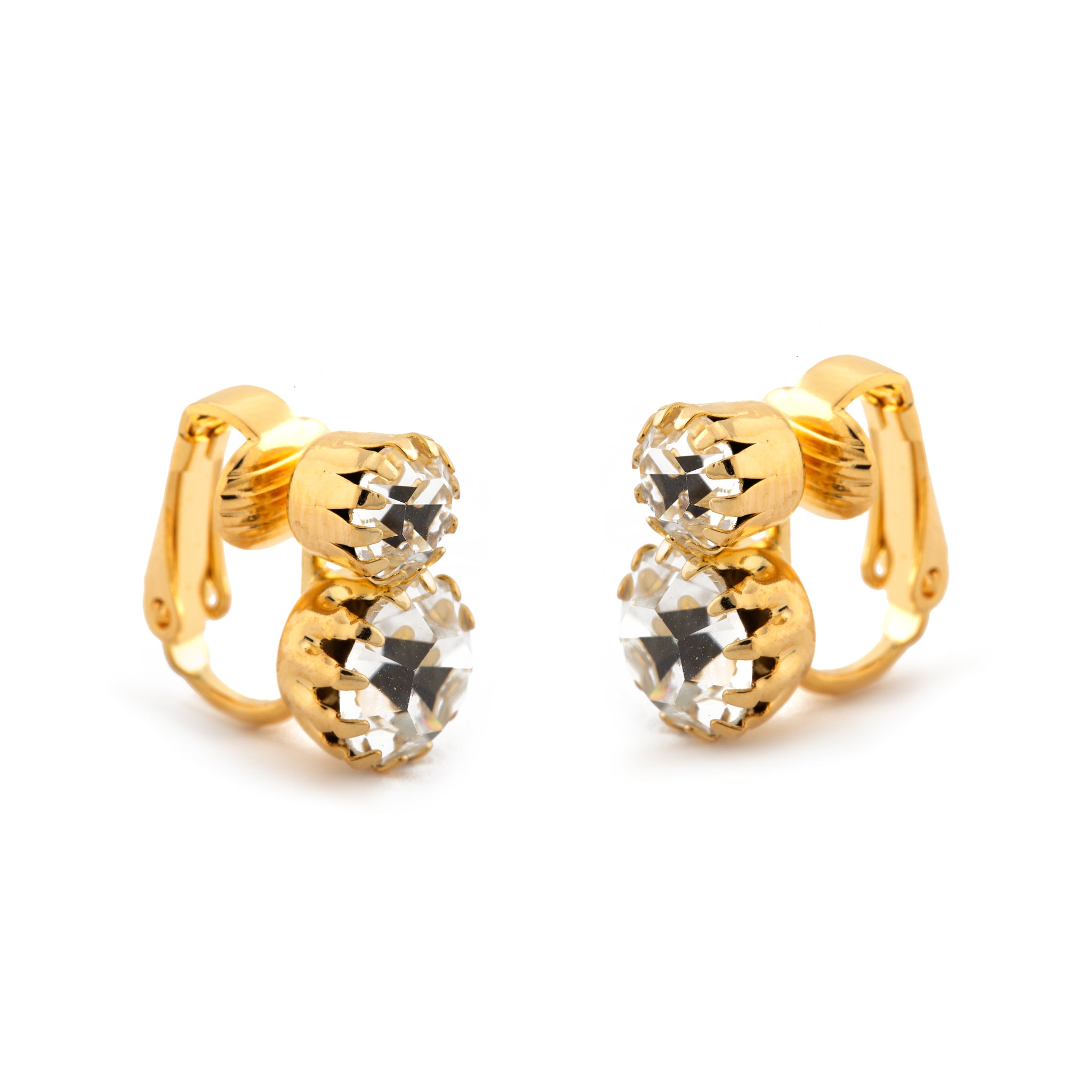 Double Crystal Clip-on Earrings