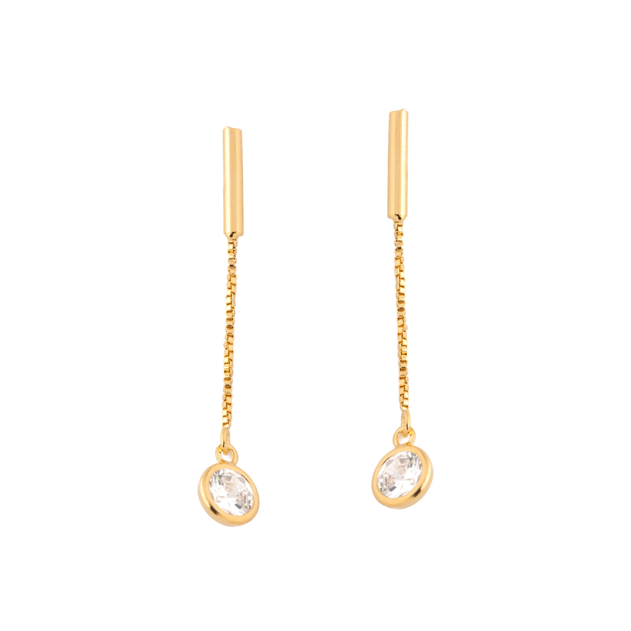 Chain Drop Crystal Earrings