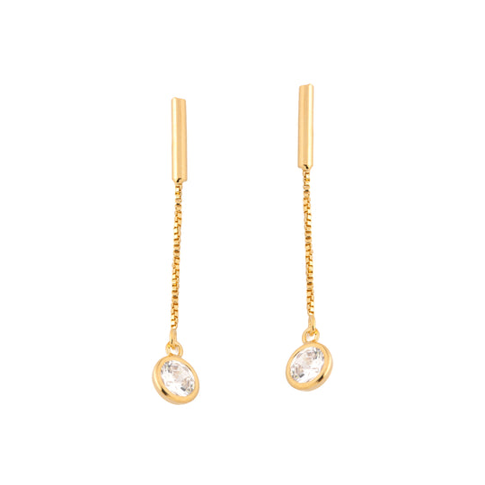 Chain Drop Crystal Earrings