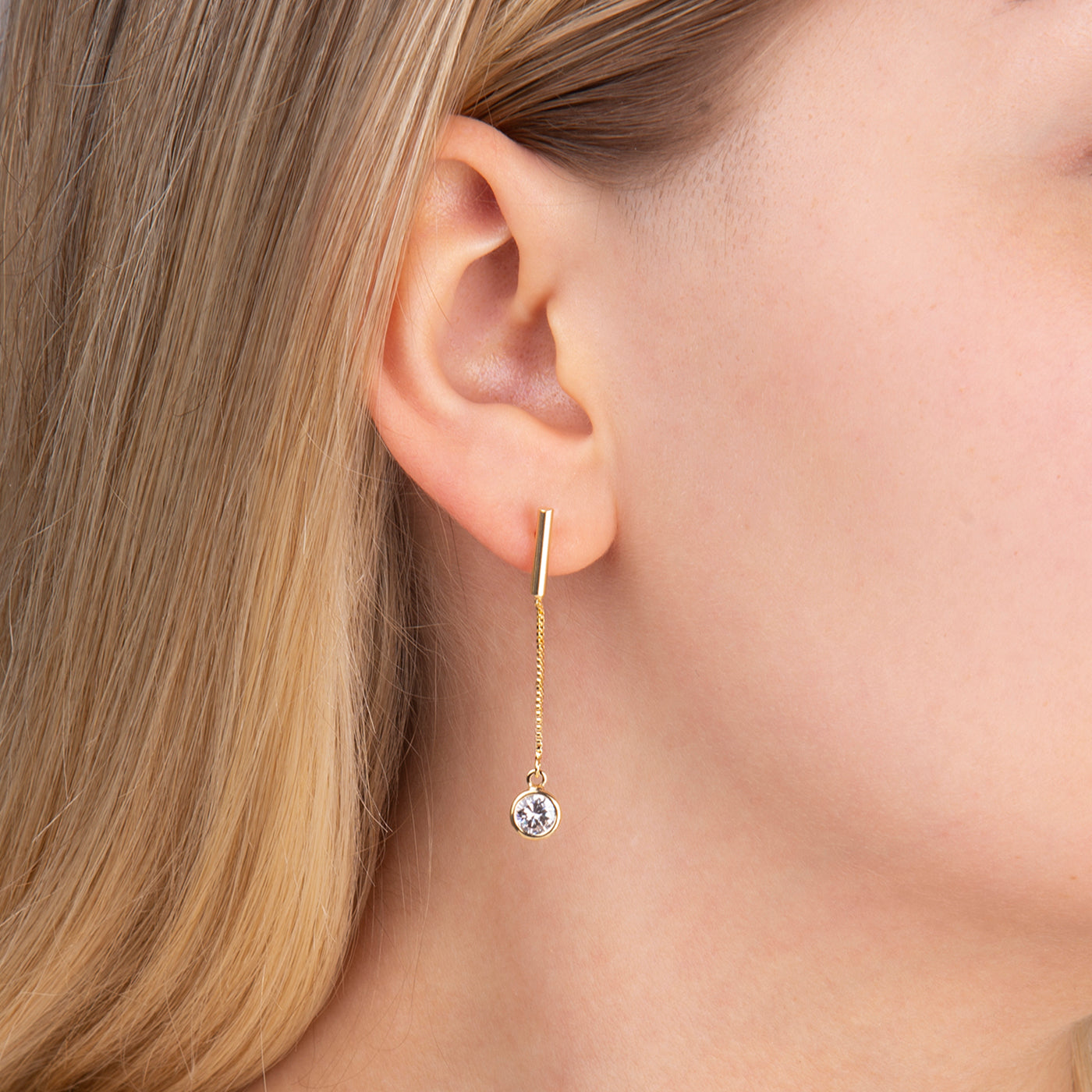 Chain Drop Crystal Earrings