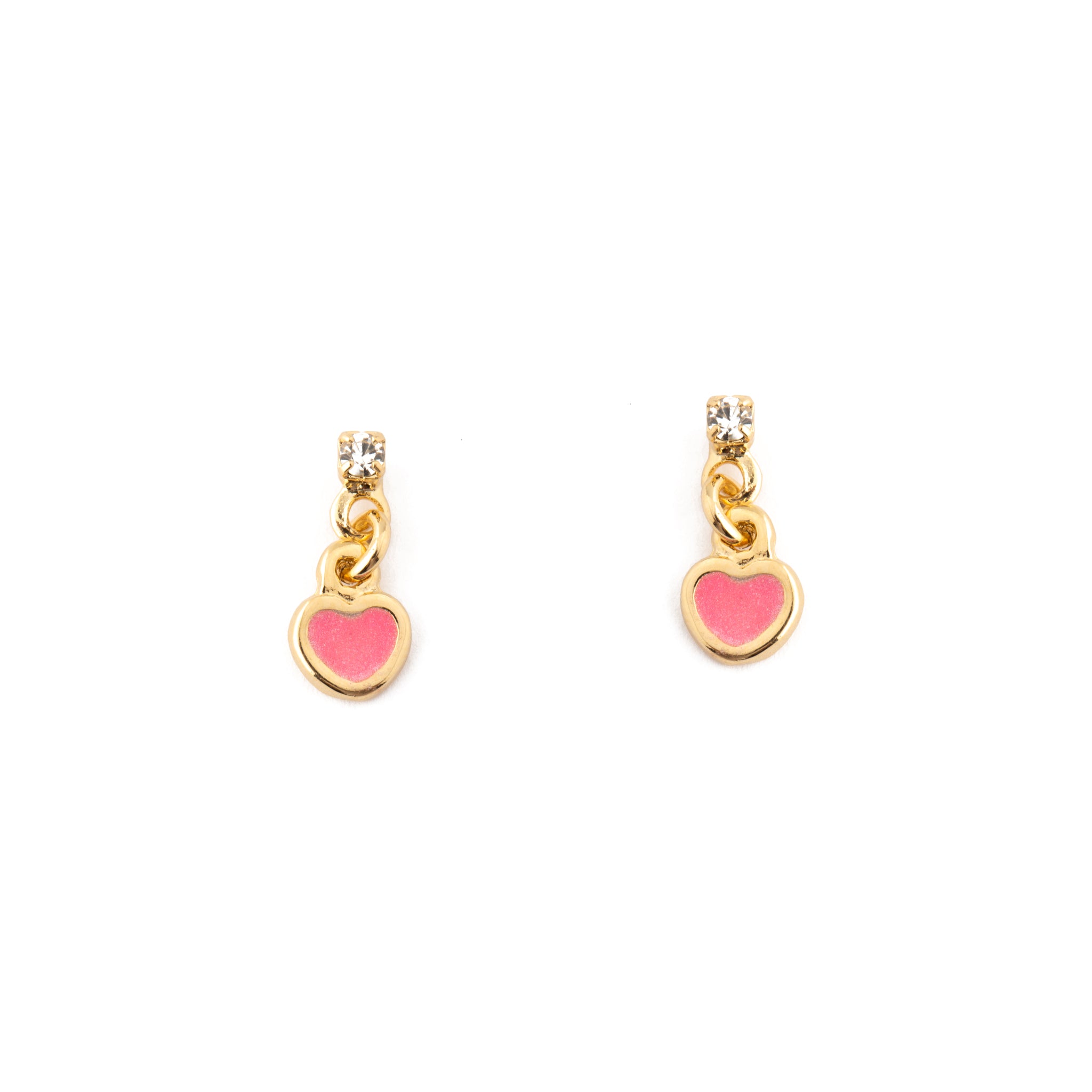Pink Heart Dangle Earrings