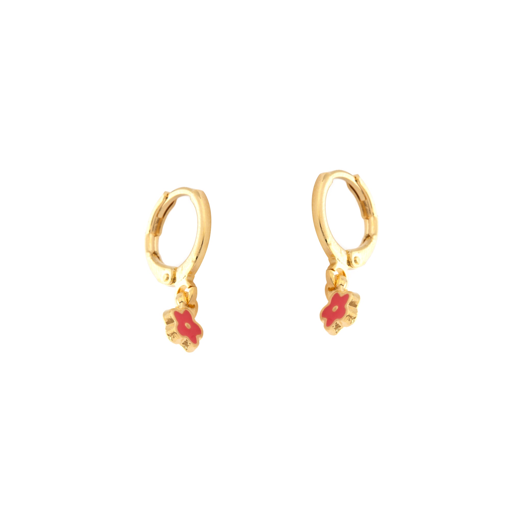 Red Flower Hoops