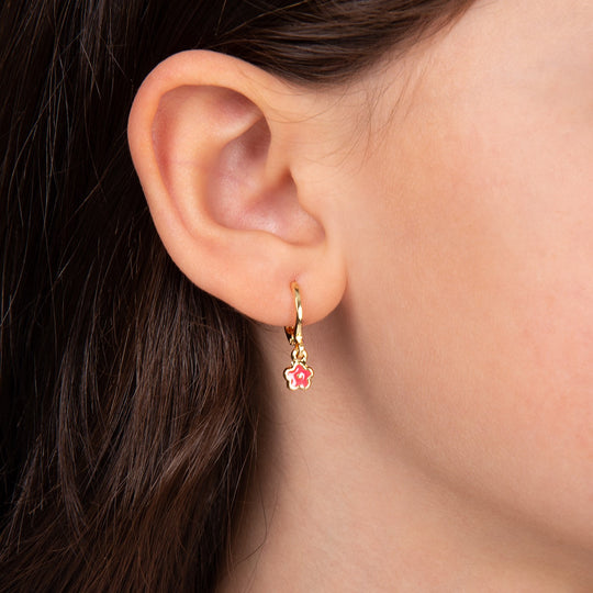 Red Flower Hoops