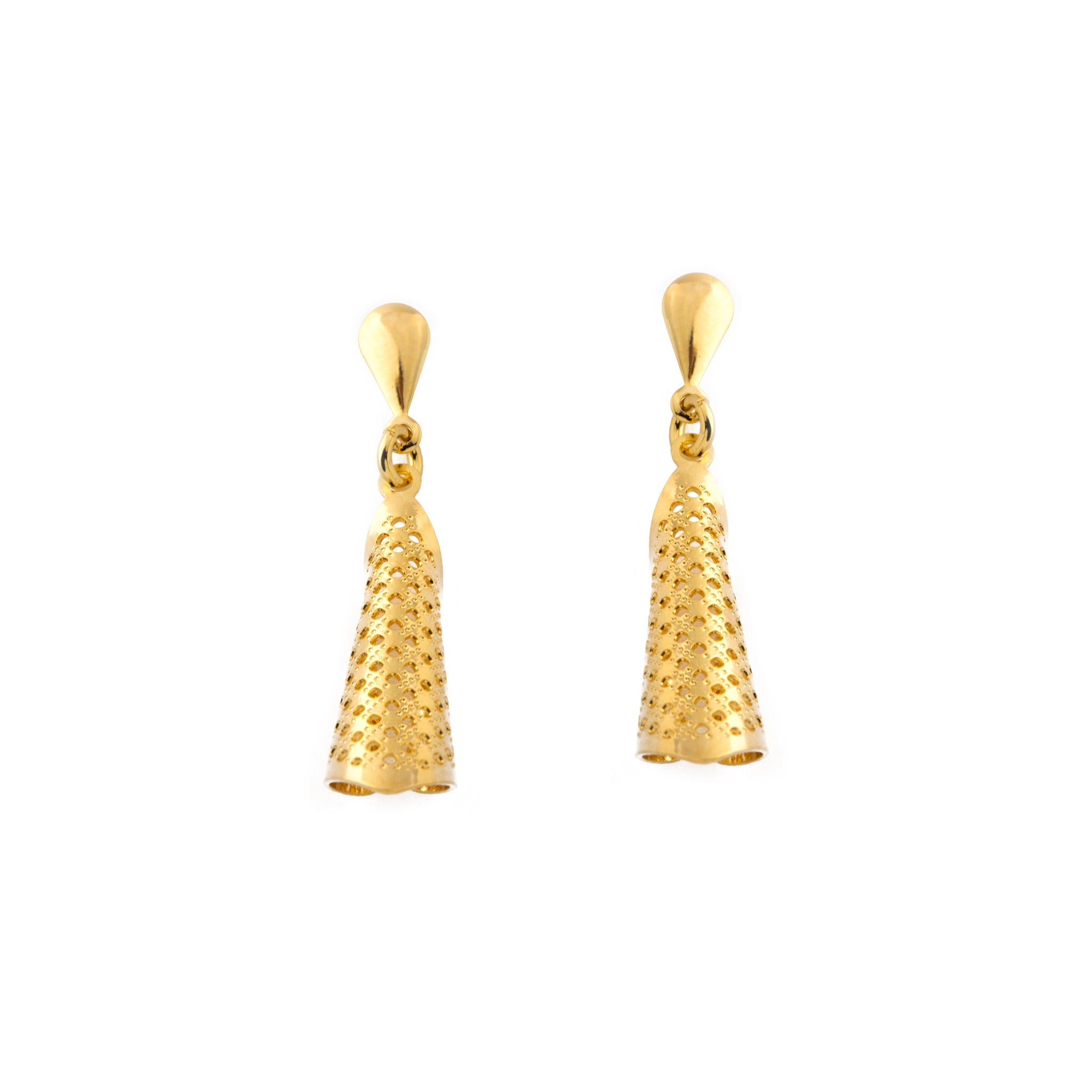 Openwork Cone Drop Earrings