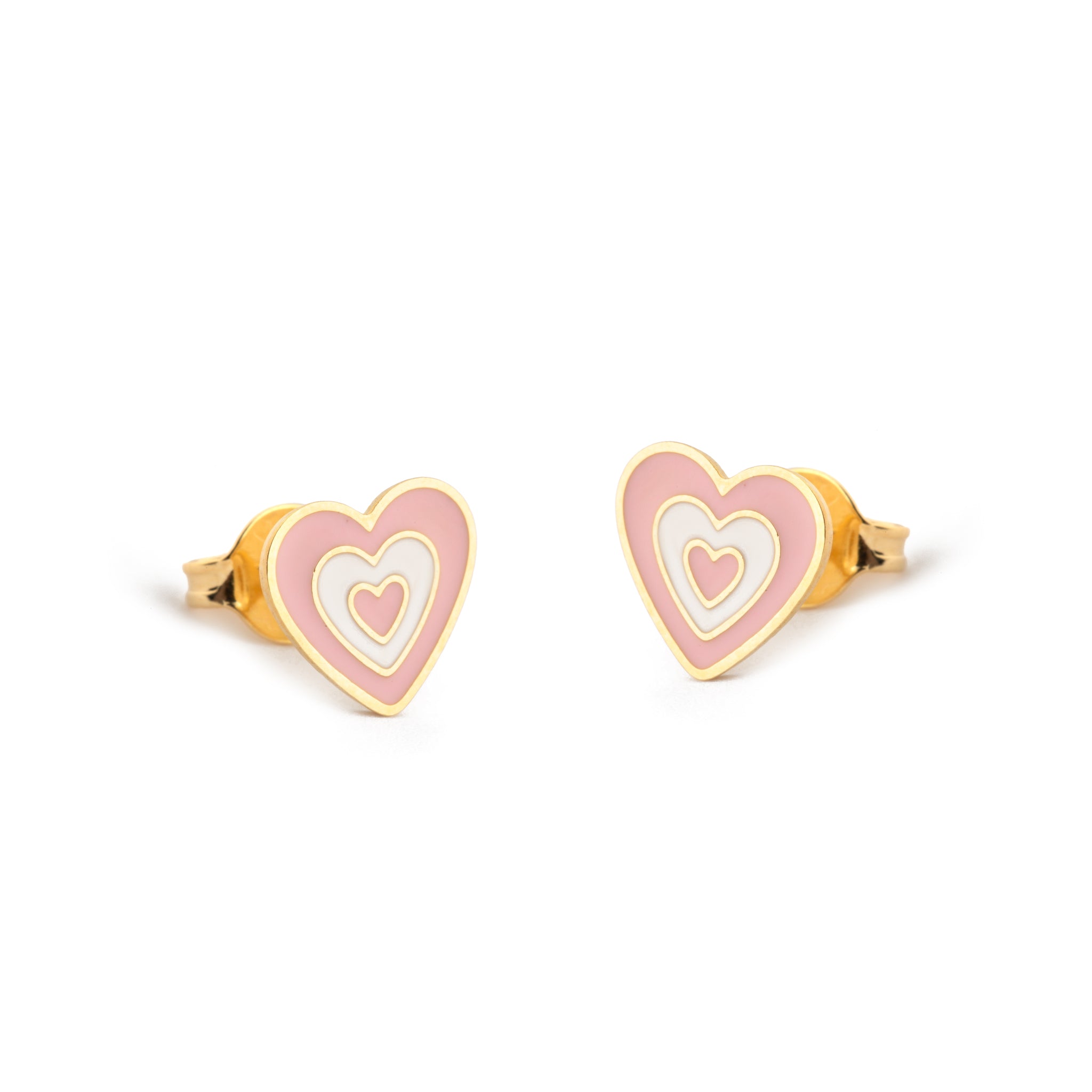 Pink Heart Studs