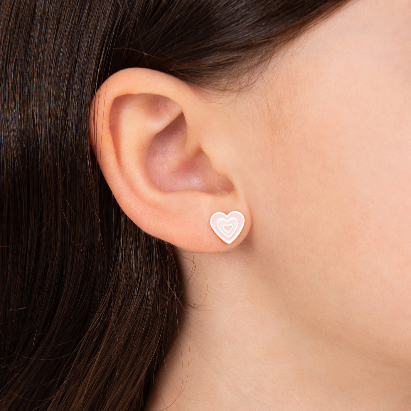 Pink Heart Studs