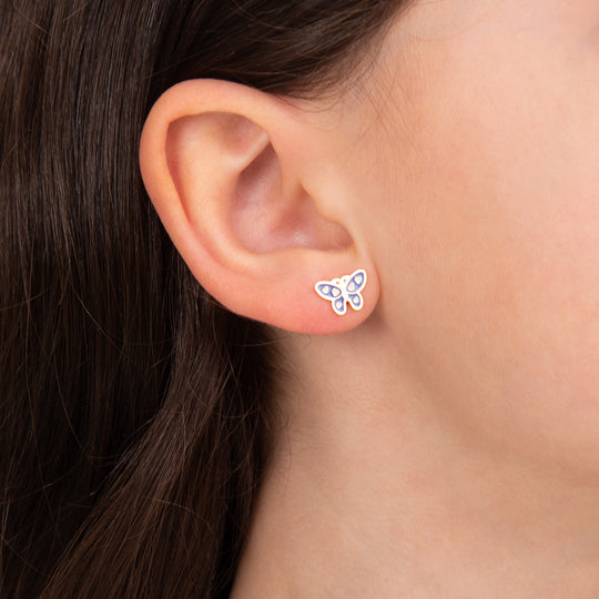 Purple Butterfly Studs