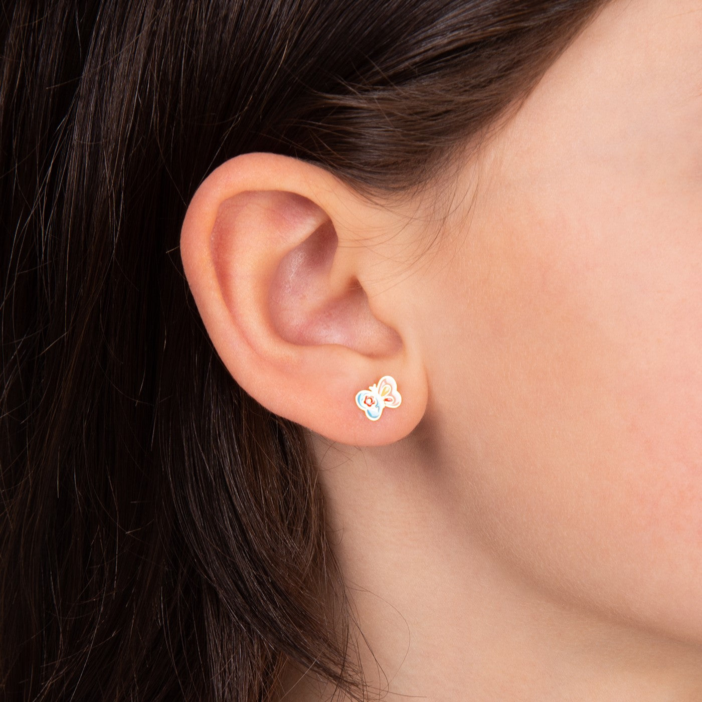 Blue & Pink Butterfly Studs