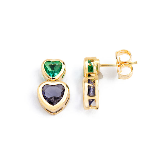 Double Heart Studs