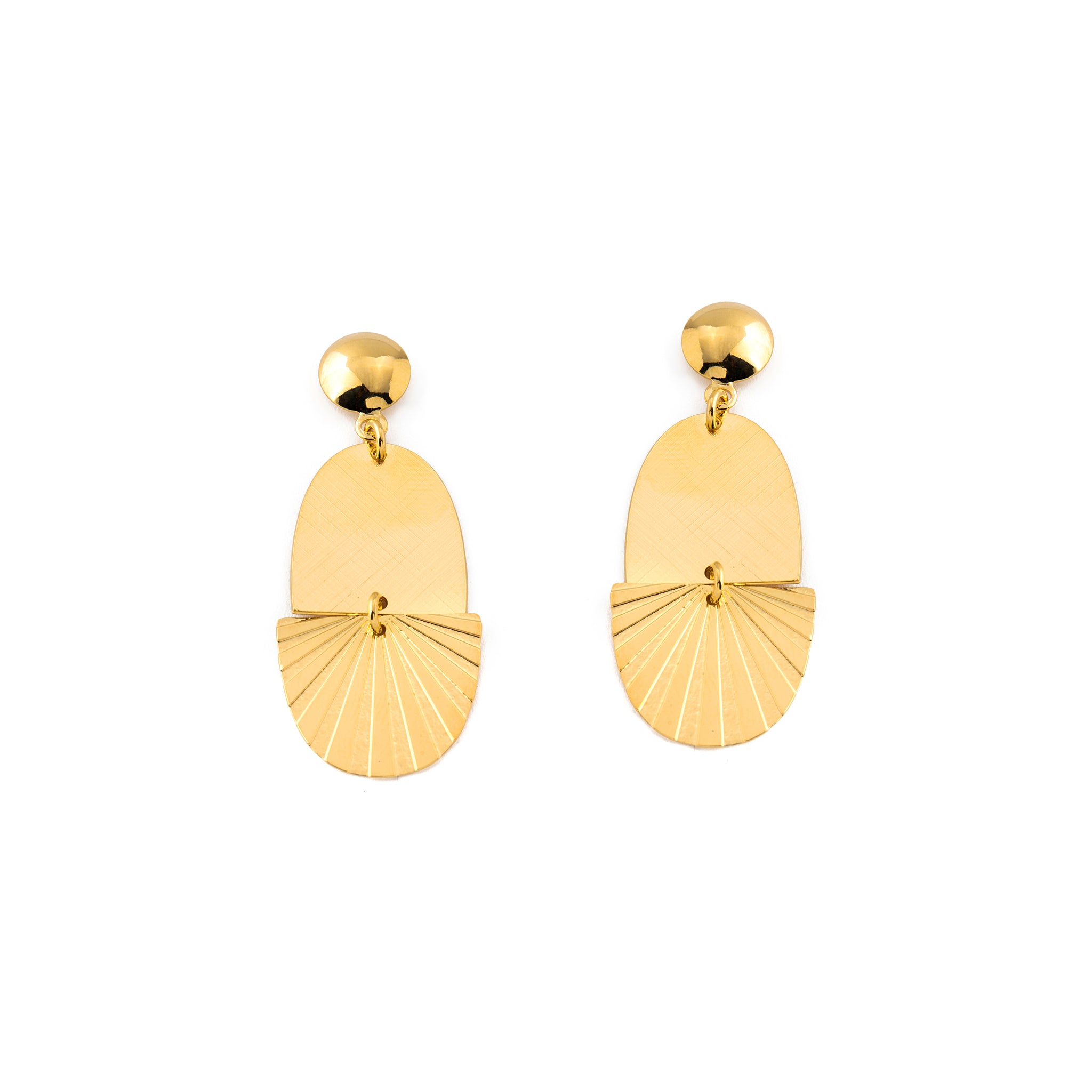Gold Fan Earrings