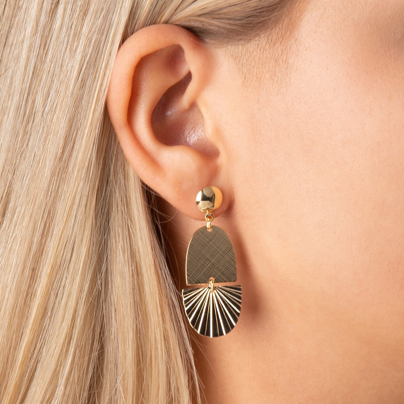 Gold Fan Earrings