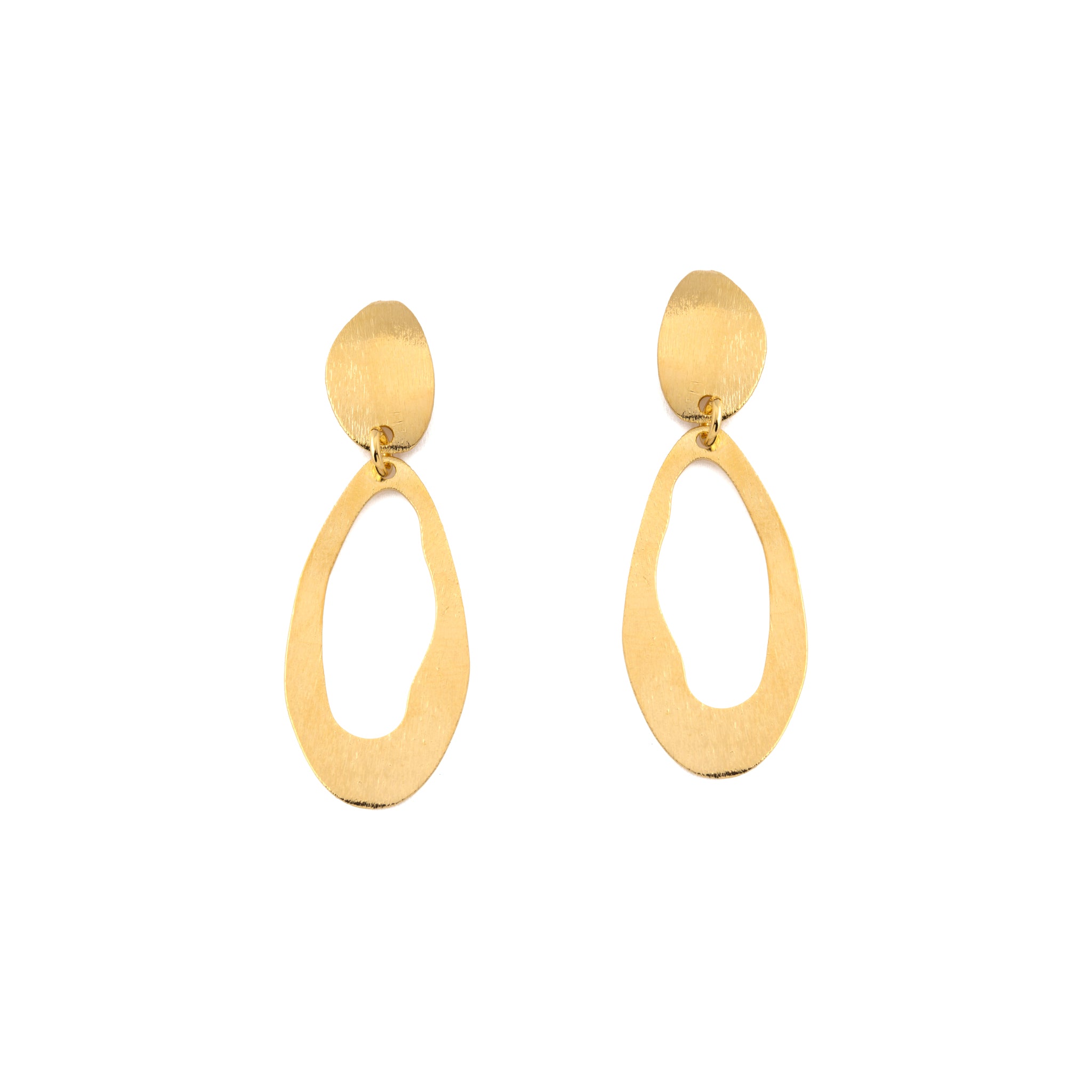 Gold Oval Earrings