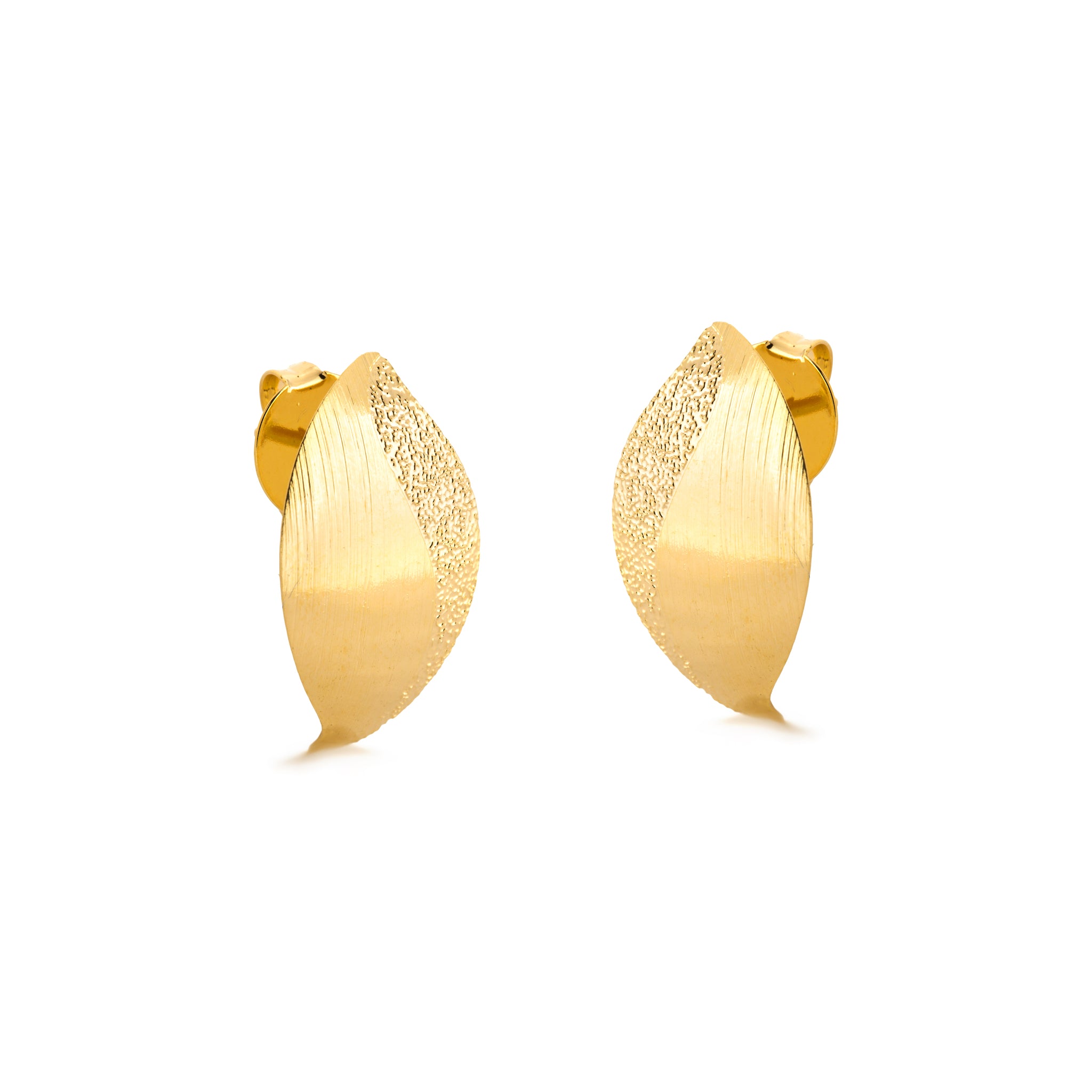 Textured Leaf Earrings