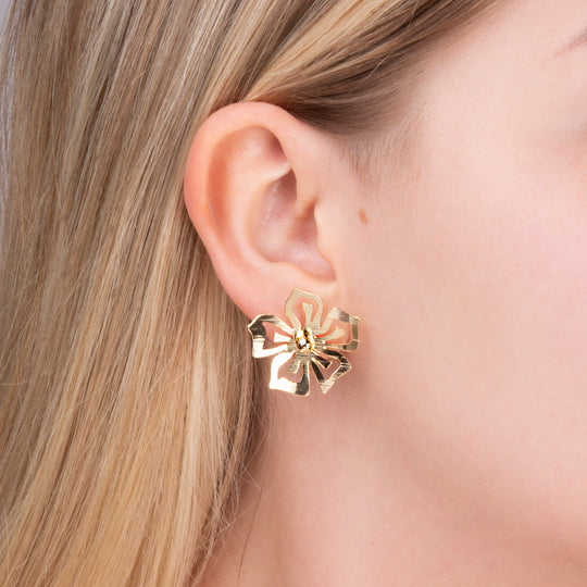 Gold Flower Earrings