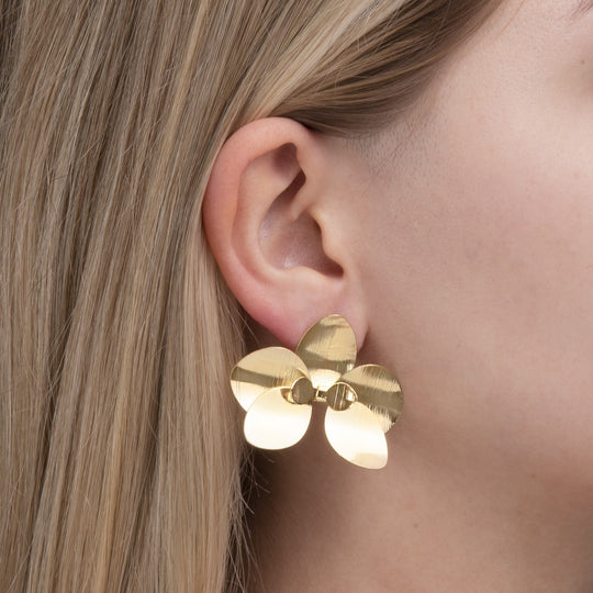 Gold Flower Earrings