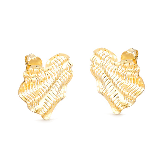 Wavy Stud Heart Earrings