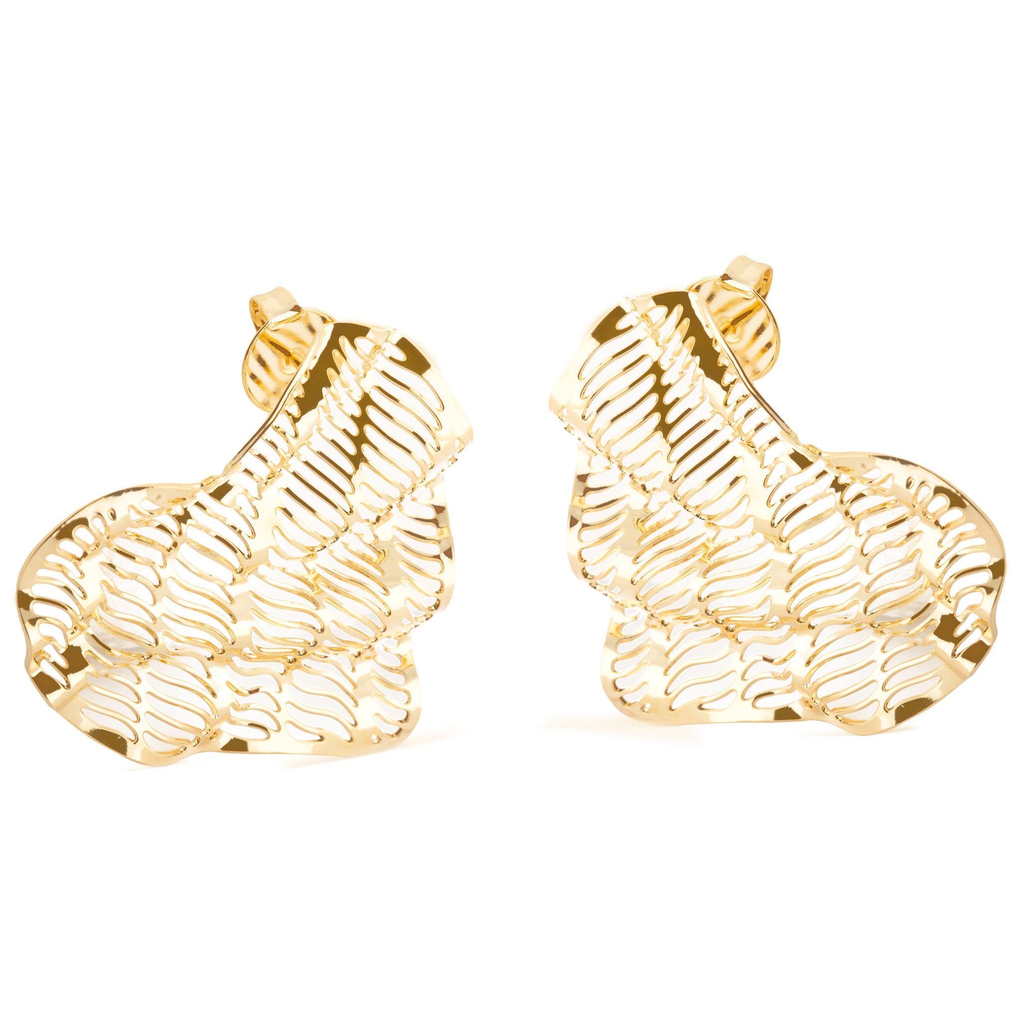 Wavy Heart Earrrings