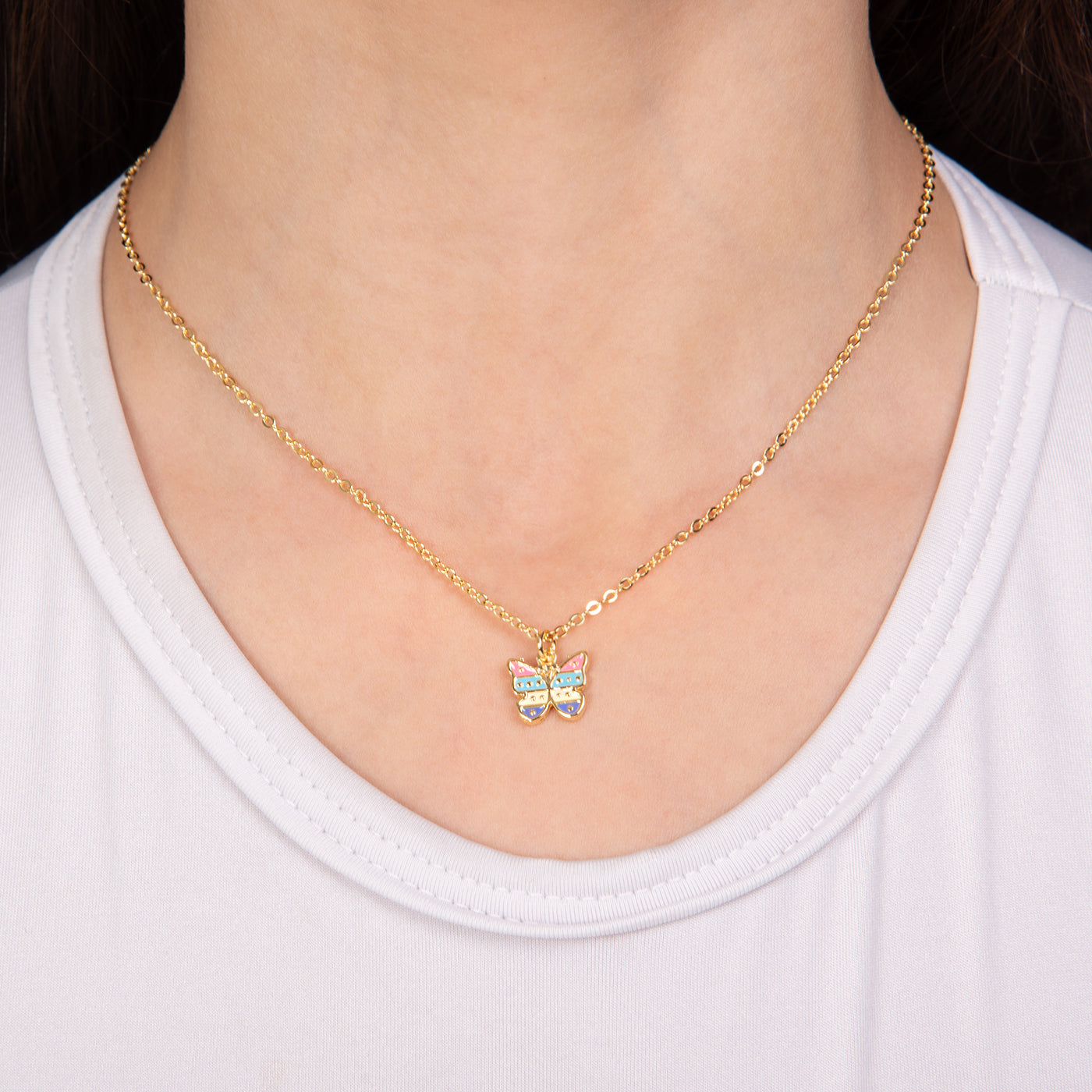 Rainbow Butterfly Necklace