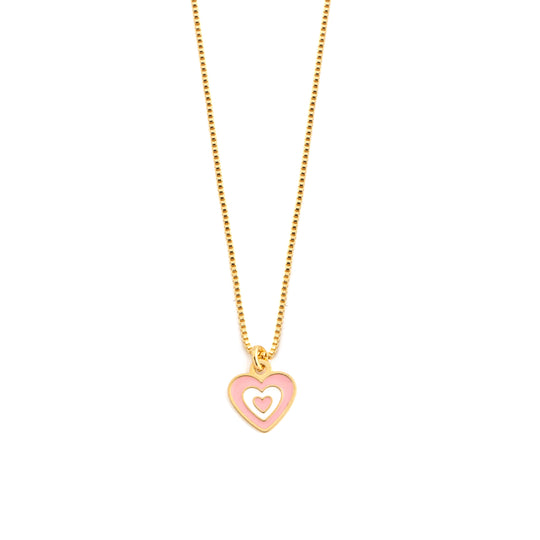 Pink Heart Charm Necklace
