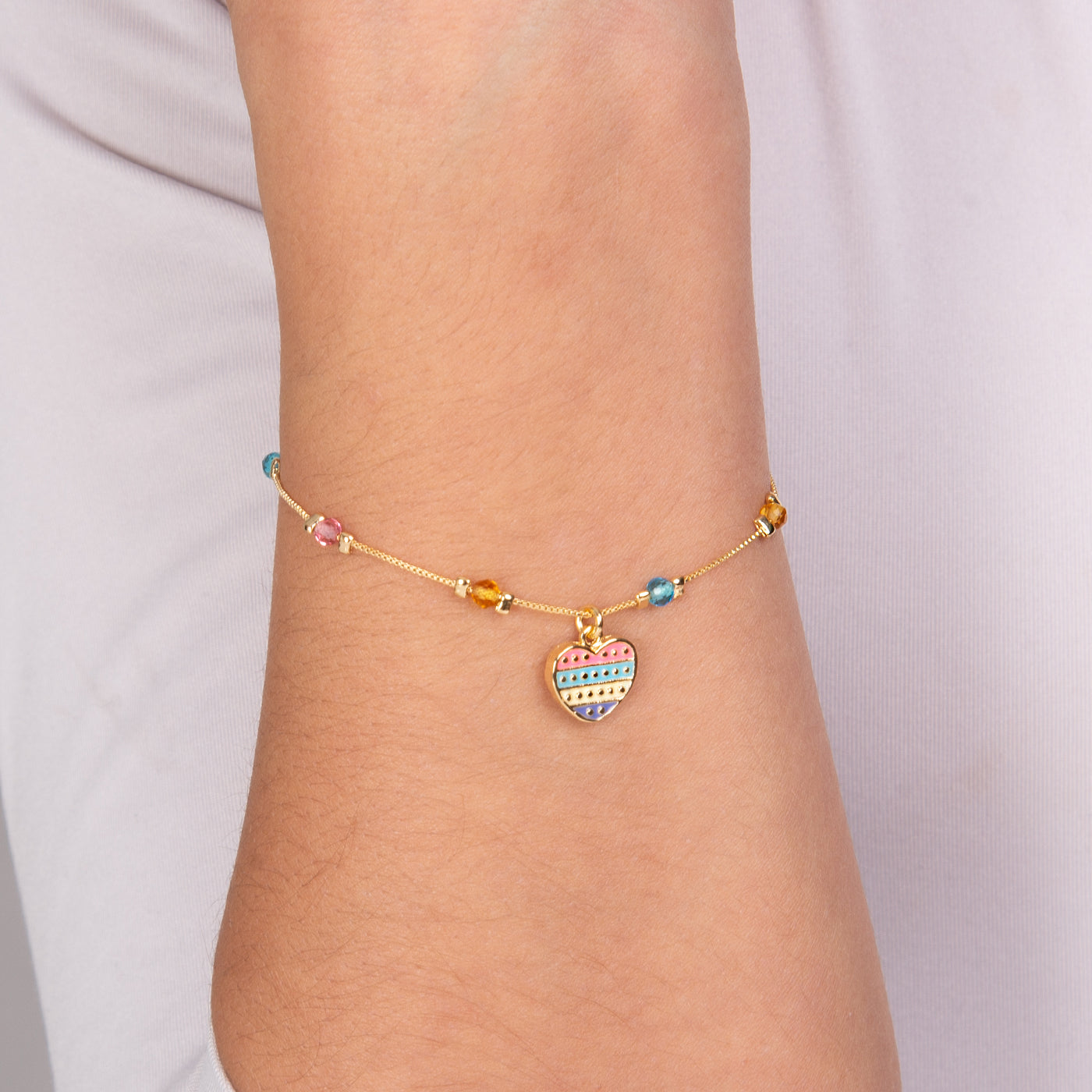 Rainbow Heart Bracelet