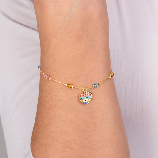 Rainbow Heart Bracelet