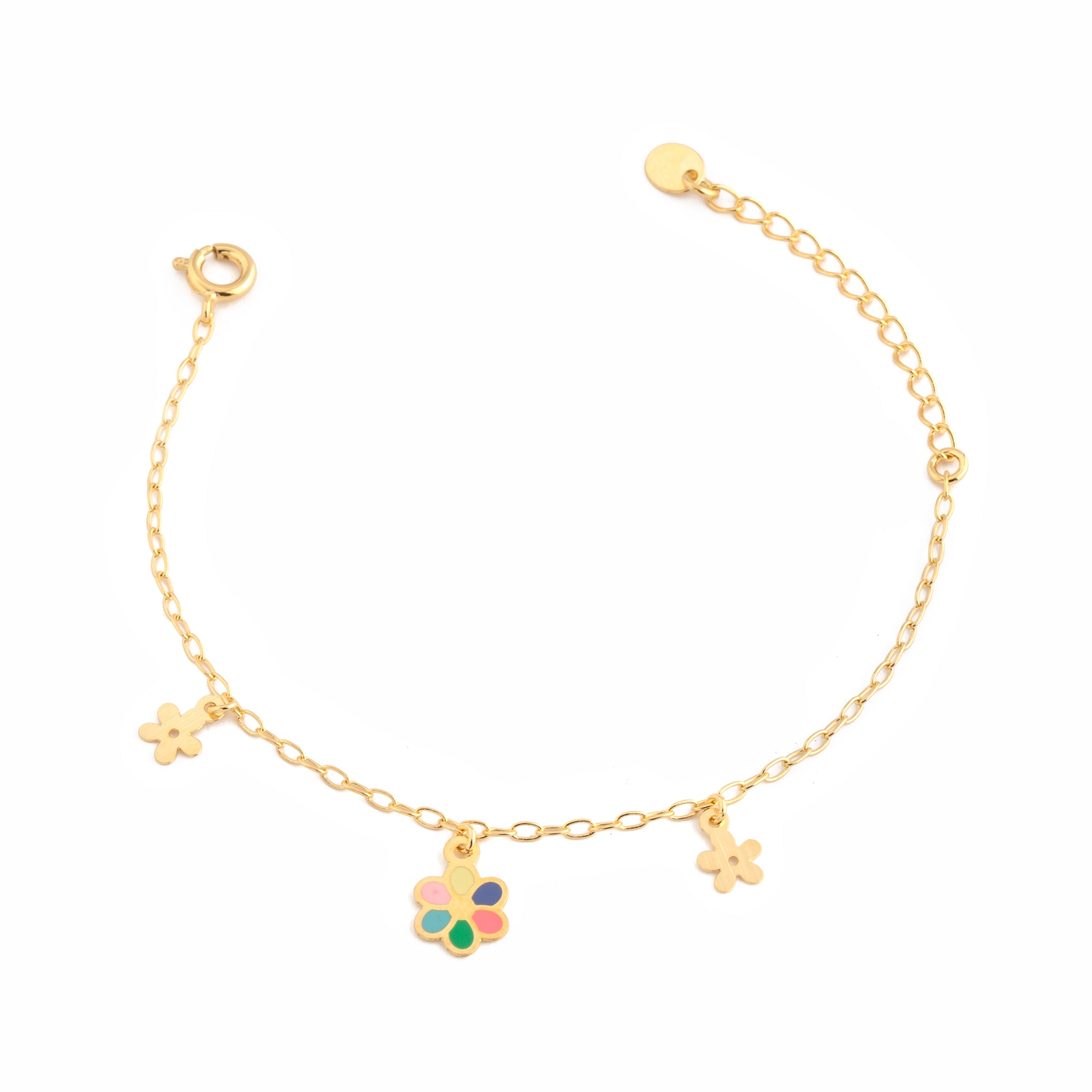 Colorful Flower Pendant Bracelet