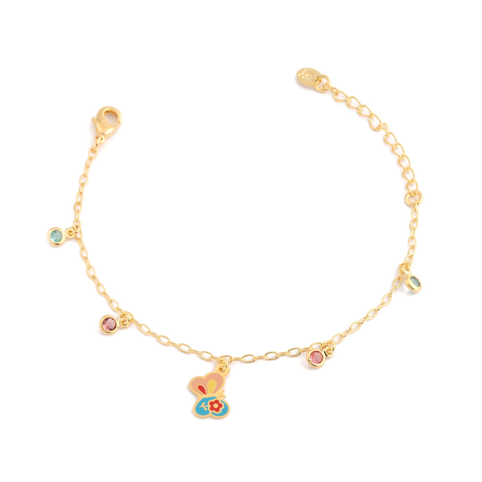 Blue & Pink Butterfly Charm Bracelet