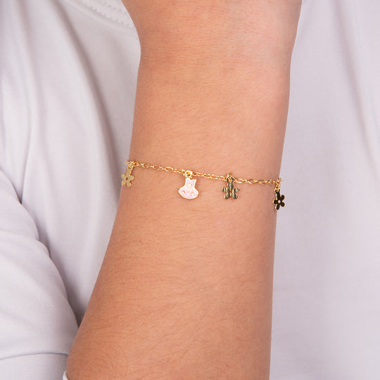 Elegant Dress and Flowers Bracelet