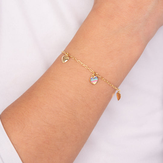 Rainbow Heart Bracelet