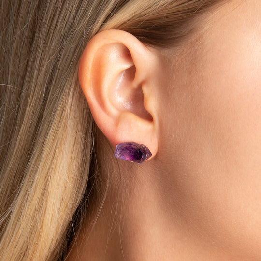 Amethyst Stud Earrings