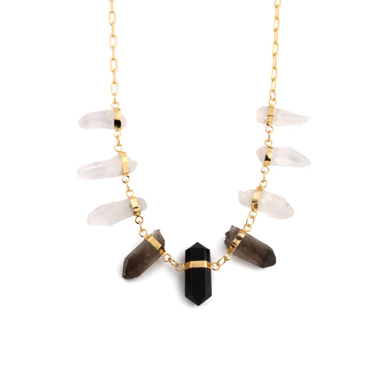 Black and White Quartz Necklace