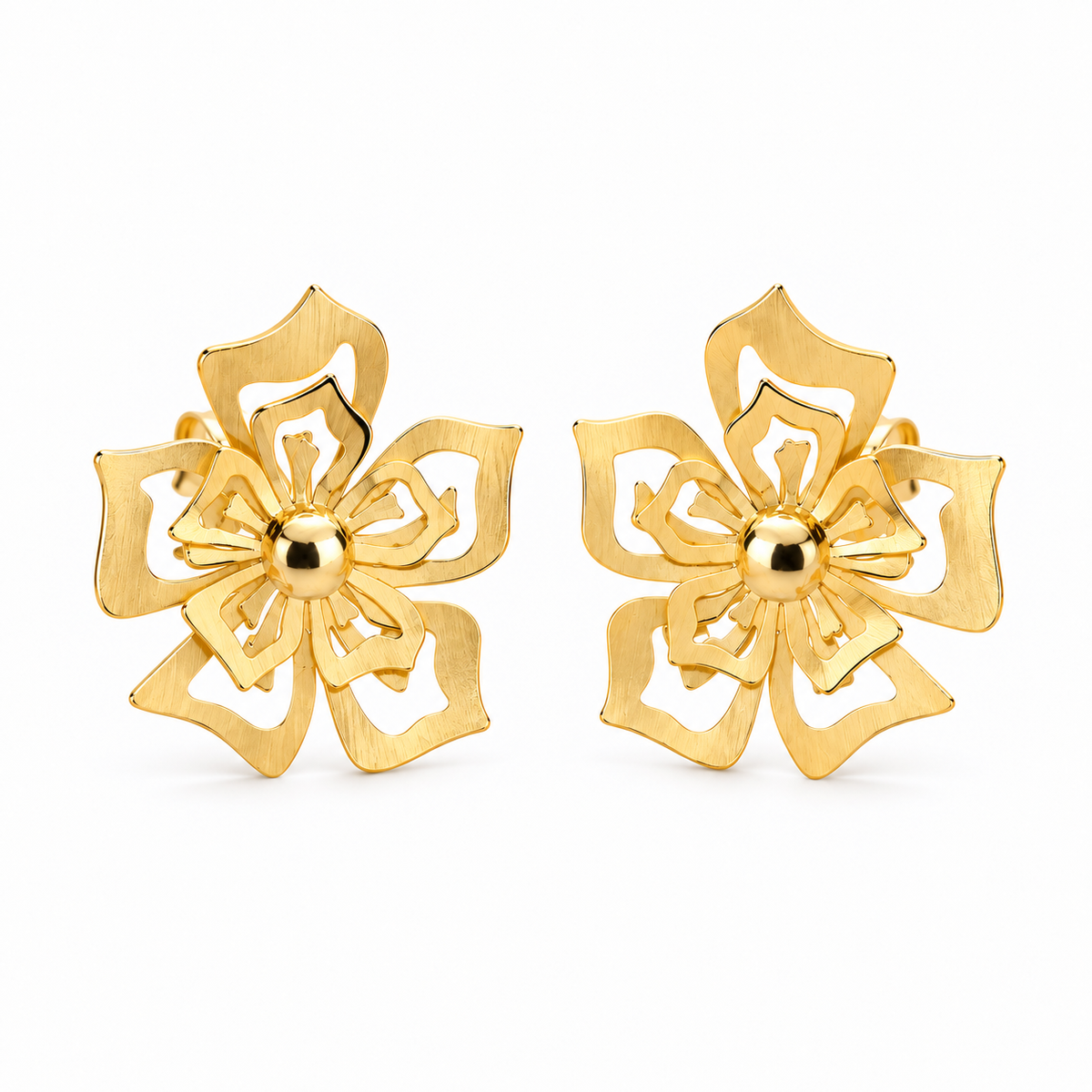 Gold Flower Earrings