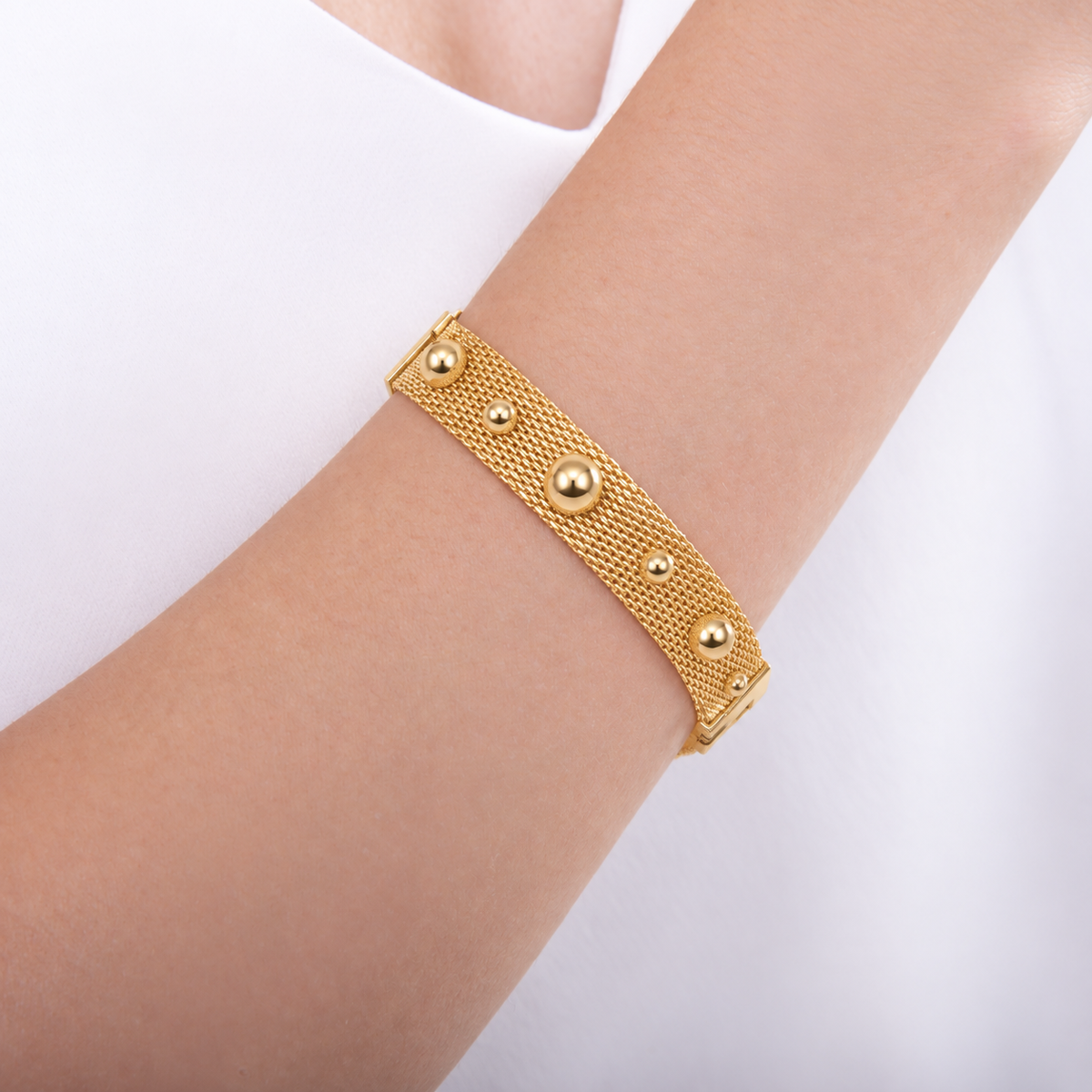 Gold Mesh Dome Bracelet