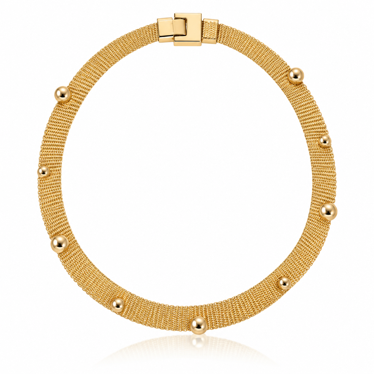 Gold Mesh Dome Necklace