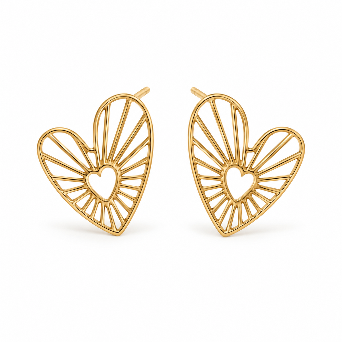 Small Asymmetrical Heart Earrings
